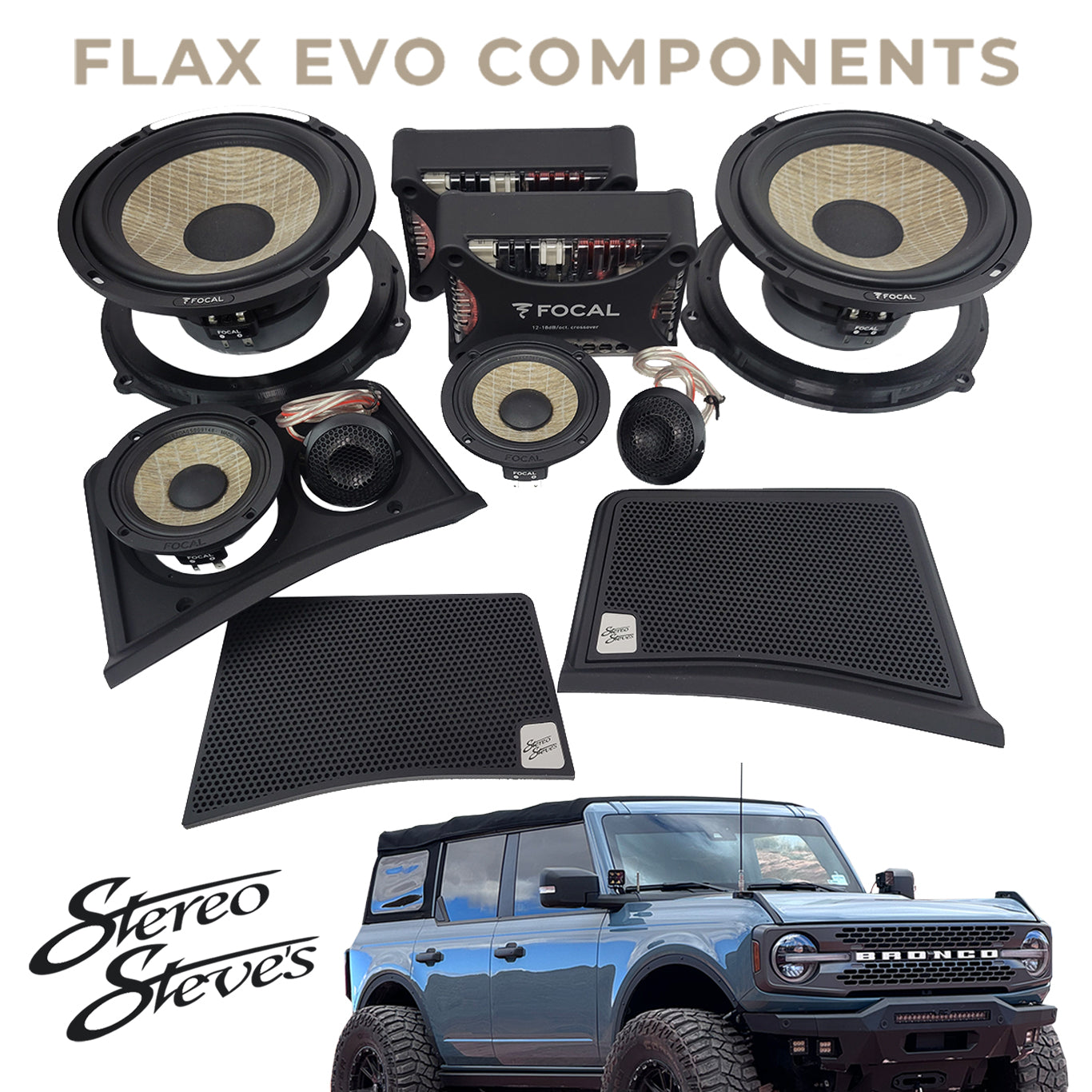 Ford Bronco Focal Flax 3-Way Mobile Concert Kit